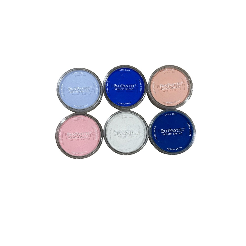 PanPastel Artists Pastels Set of 6 Colors Ultramarine Phthalo Blue White Tints
